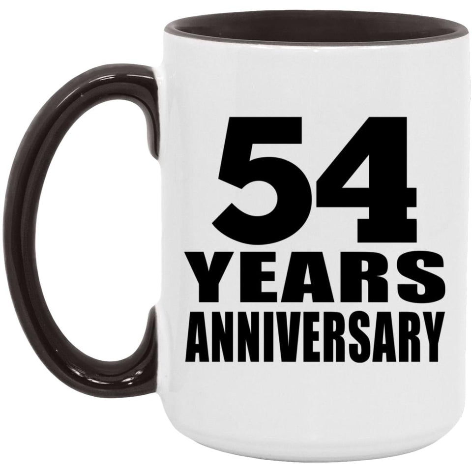 54th Anniversary 54 Years Anniversary - 15oz Accent Mug Black