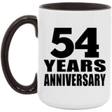 54th Anniversary 54 Years Anniversary - 15oz Accent Mug Black