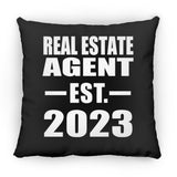 Real Estate Agent Established EST. 2023 - Throw Pillow Black