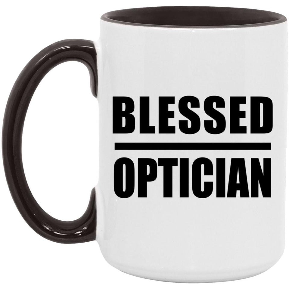 Blessed Optician - 15oz Accent Mug Black