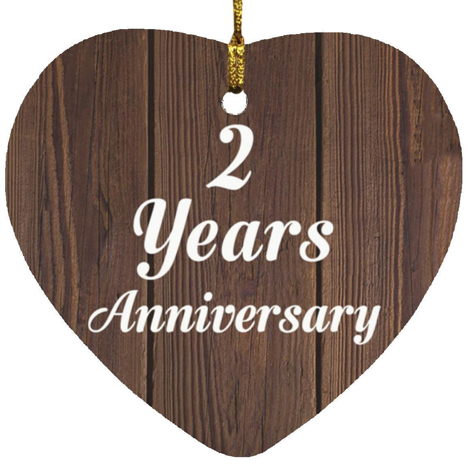 2nd Anniversary 2 Years Anniversary - Heart Ornament D