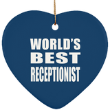 World's Best Receptionist - Heart Ornament