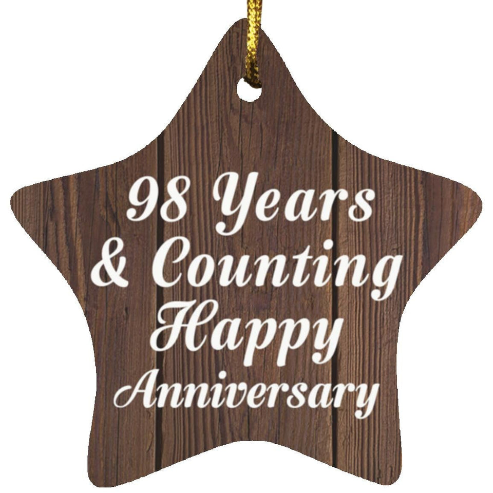 98th Anniversary 98 Years & Counting Happy Anniversary - Star Ornament D