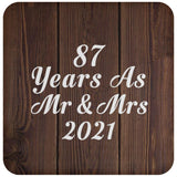 87th Anniversary 87 Years As Mr & Mrs 2021 - Drink Coaster D