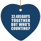 89th Anniversary 32,485 Days Together But Who's Counting - Heart Ornament