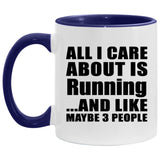 All I Care About Is Running - 11oz Accent Mug Purple