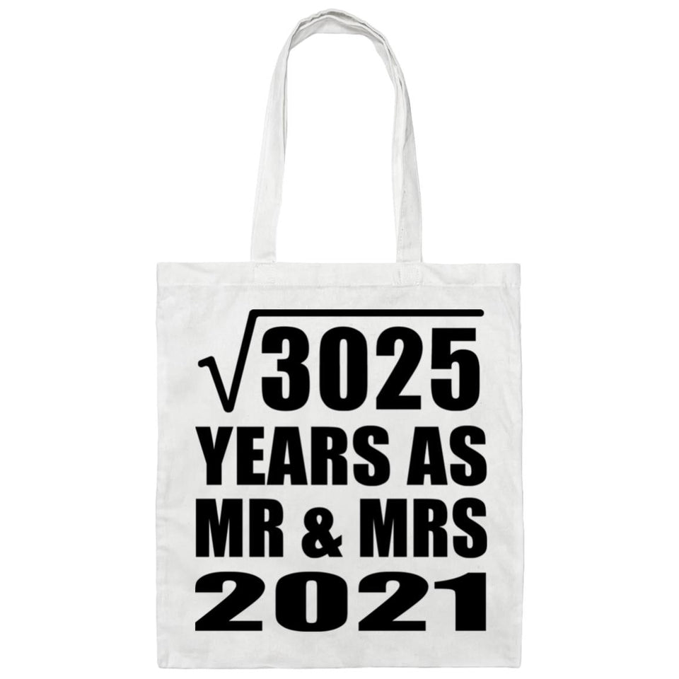 55th Anniversary Square Root of 3025 Years As Mr & Mrs 2021 - Tote Bag White