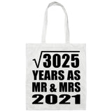 55th Anniversary Square Root of 3025 Years As Mr & Mrs 2021 - Tote Bag White