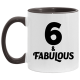 6th Birthday 6 & Fabulous - 11oz Accent Mug Black
