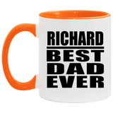 Richard Best Dad Ever - 11oz Accent Mug Orange