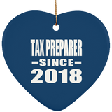 Tax Preparer Since 2018 - Heart Ornament