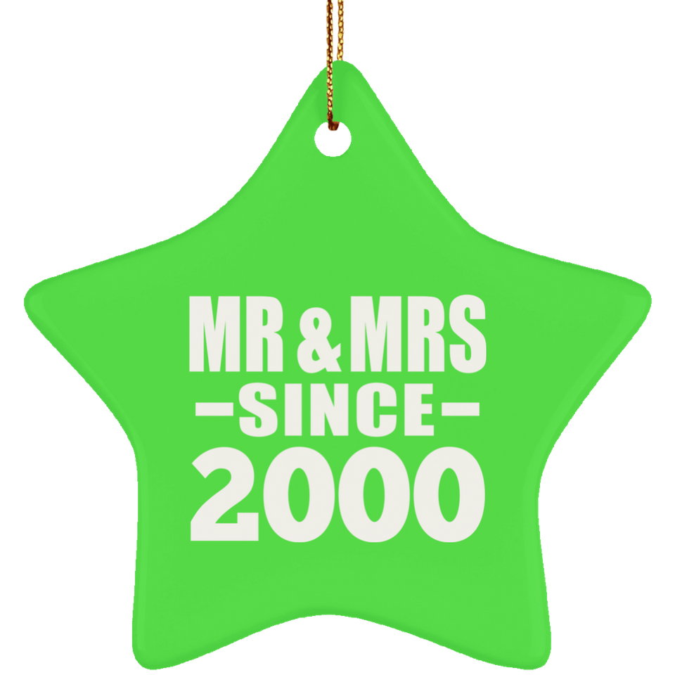 24th Anniversary Mr & Mrs Since 2000 - Star Ornament