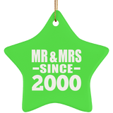 24th Anniversary Mr & Mrs Since 2000 - Star Ornament