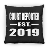Court Reporter Established EST. 2019 - Throw Pillow Black