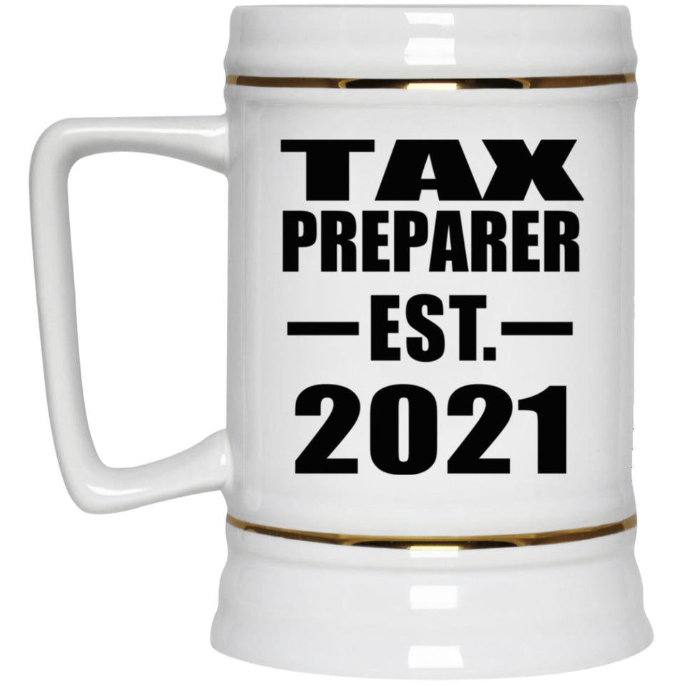 Tax Preparer Established EST. 2021 - Beer Stein