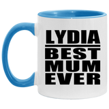 Lydia Best Mum Ever - 11oz Accent Mug Blue