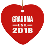 Grandma Established EST. 2018 - Heart Ornament