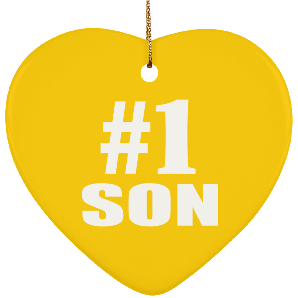 Number One #1 Son - Heart Ornament