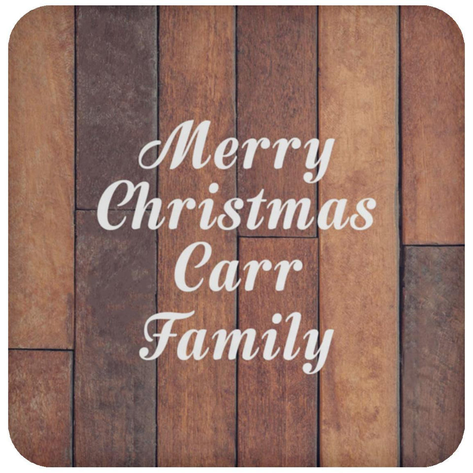 Merry Christmas Carr Family - Drink Coaster E