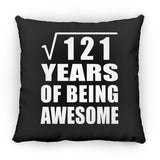 11th Birthday Square Root of 121 Years of Being Awesome - Throw Pillow Black