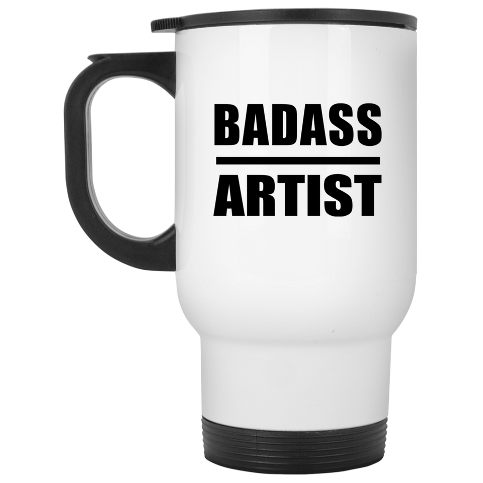 Badass Artist - White Travel Mug