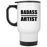 Badass Artist - White Travel Mug