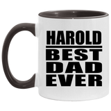 Harold Best Dad Ever - 11oz Accent Mug Black