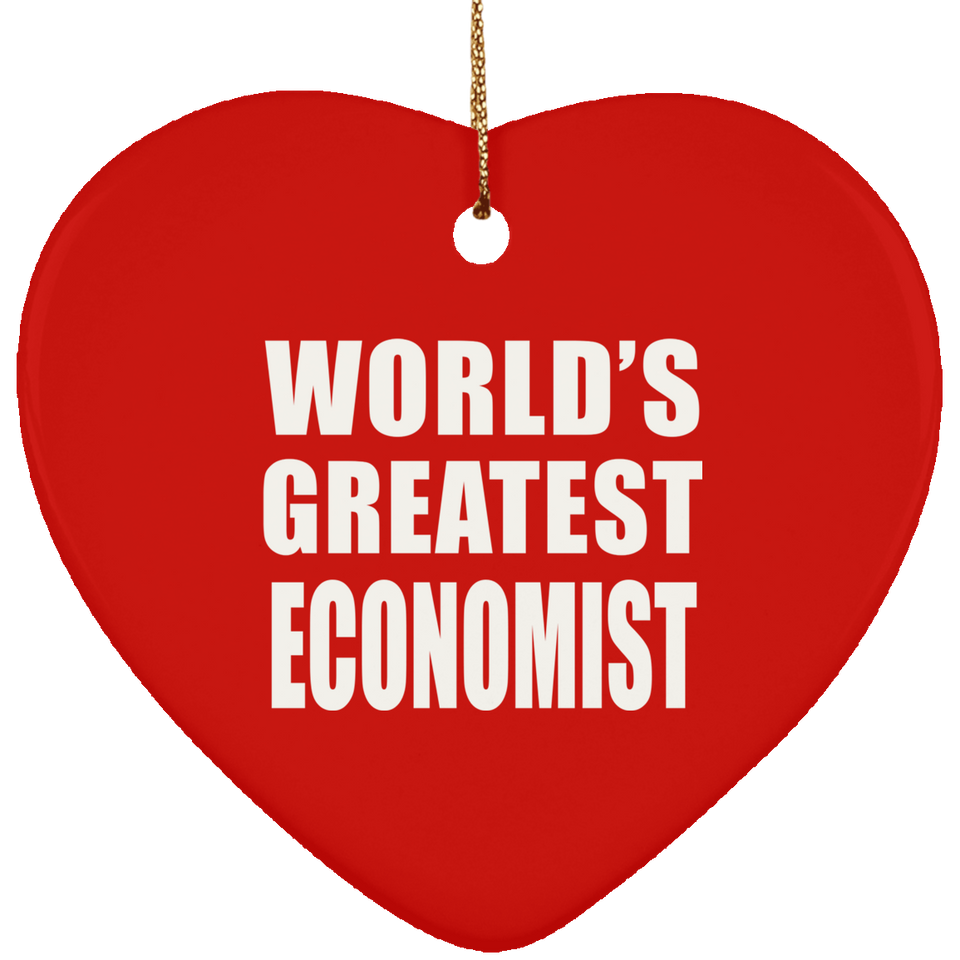 World's Greatest Economist - Heart Ornament