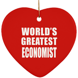 World's Greatest Economist - Heart Ornament