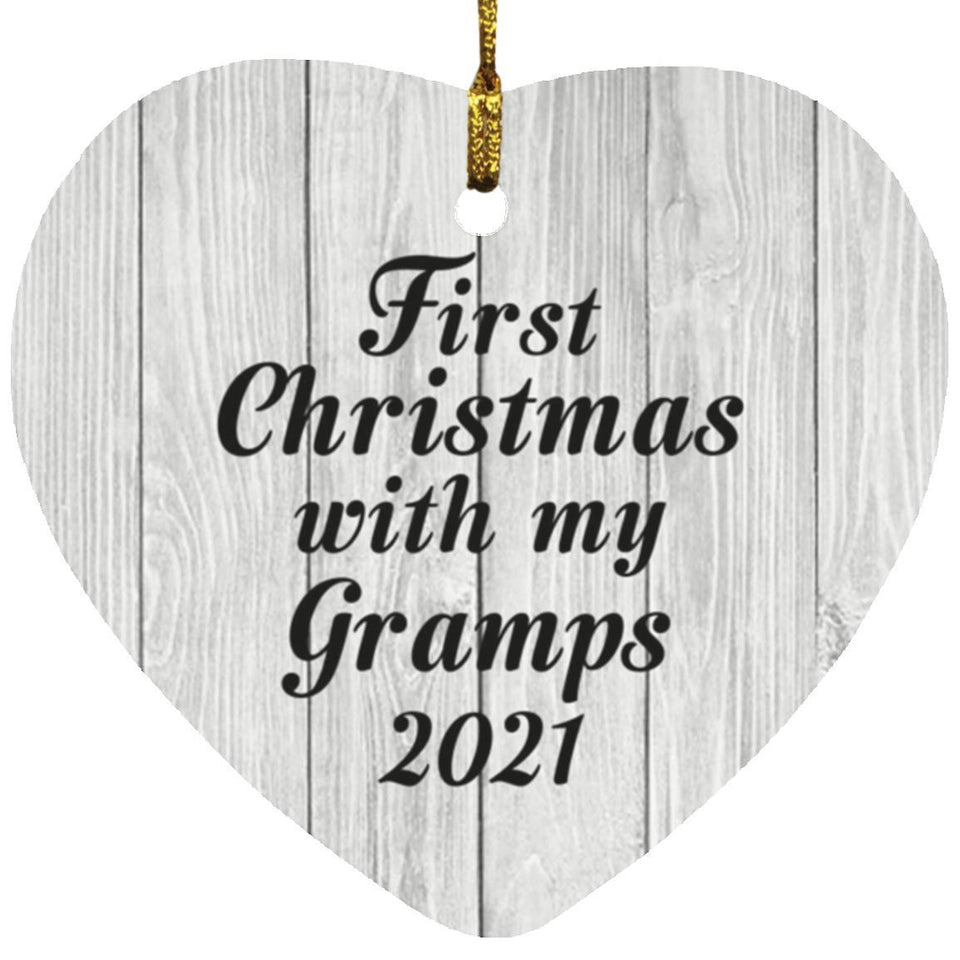 First Christmas With My Gramps 2021 - Heart Ornament F