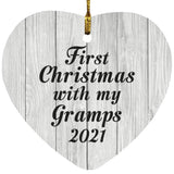 First Christmas With My Gramps 2021 - Heart Ornament F