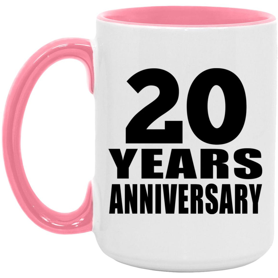 20th Anniversary 20 Years Anniversary - 15oz Accent Mug Pink
