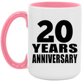 20th Anniversary 20 Years Anniversary - 15oz Accent Mug Pink