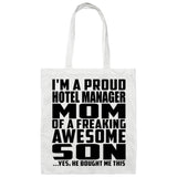 Proud Hotel Manager Mom Of Awesome Son - Tote Bag White