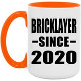 Bricklayer Since 2020 - 15oz Accent Mug Orange