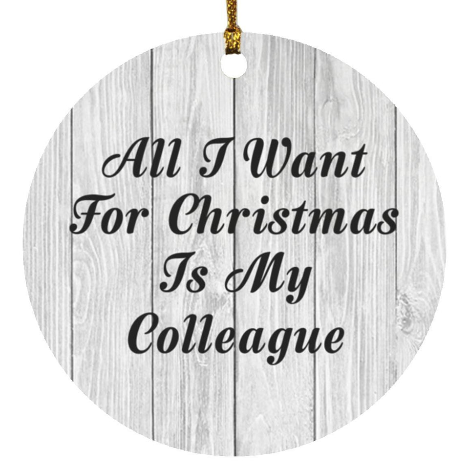 All I Want For Christmas Is My Colleague - Circle Ornament F
