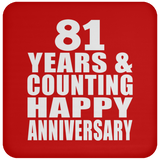 Happy 81st Anniversary 81 Years & Counting - Drink Coaster
