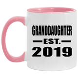 Granddaughter Established EST. 2019 - 11oz Accent Mug Pink