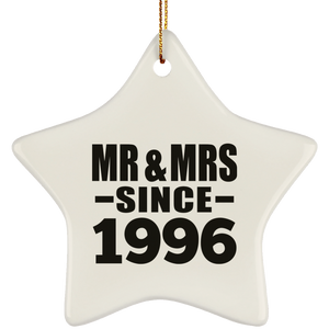 28th Anniversary Mr & Mrs Since 1996 - Star Ornament