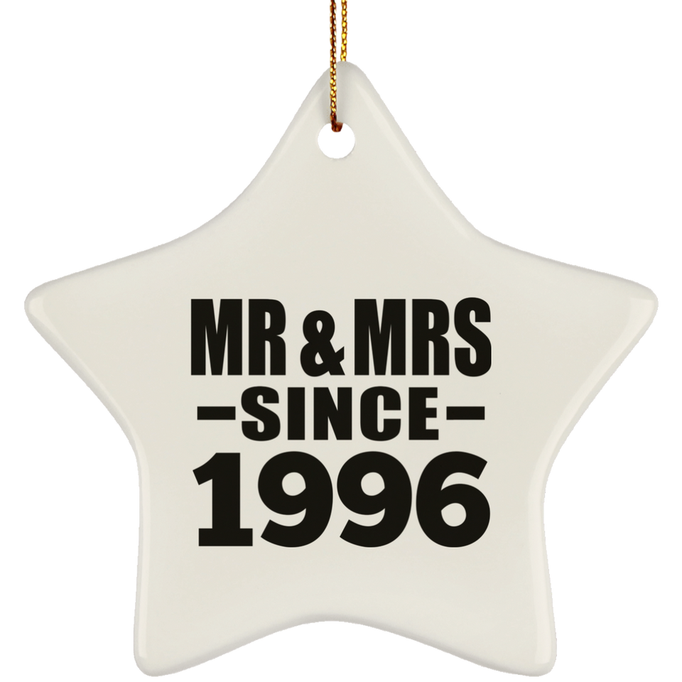 28th Anniversary Mr & Mrs Since 1996 - Star Ornament