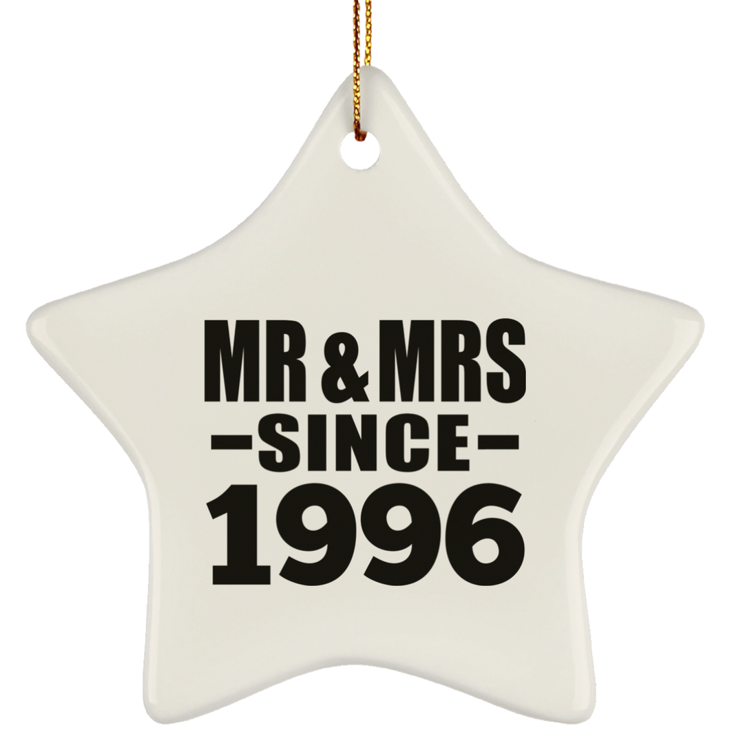 28th Anniversary Mr & Mrs Since 1996 - Star Ornament