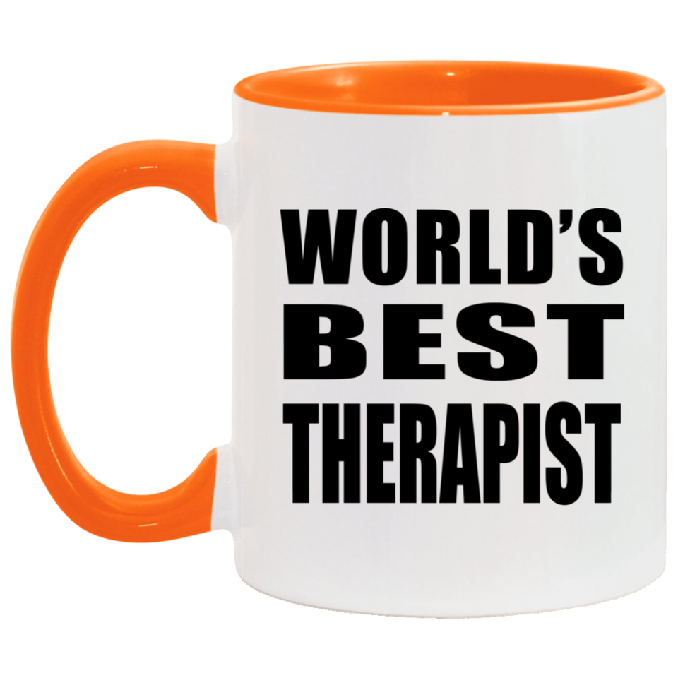 World's Best Therapist - 11oz Accent Mug Orange