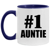 Number One #1 Auntie - 11oz Accent Mug Purple