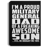 Proud Military General Dad Of Awesome Son - Canvas Portrait