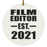 Film Editor Established EST. 2021 - Circle Ornament