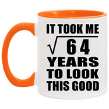 8th Birthday Took Square Root of 64 Years To Look Good - 11oz Accent Mug Orange