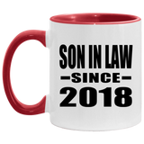 Son In Law Since 2018 - 11oz Accent Mug Red