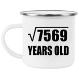 87th Birthday Square Root of 7569 Years Old - 12oz Camping Mug