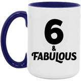 6th Birthday 6 & Fabulous - 15oz Accent Mug Purple