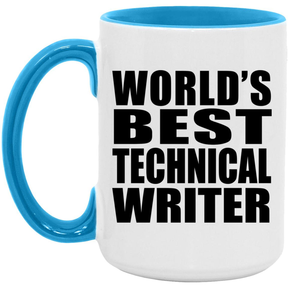 World's Best Technical Writer - 15oz Accent Mug Blue